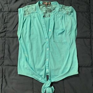 Teal Crop Top